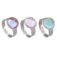 Stainless Steel Finger Ring, 304 Stainless Steel, with Glass, Vacuum Ion Plating, Adjustable & for woman, more colors for choice, 12x12mm, US Ring Size:6, 3PCs/Lot, Sold By Lot
