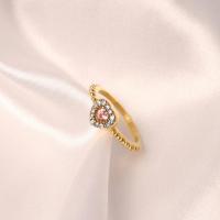 Zirkonia Edelstahl-Finger- Ring, 304 Edelstahl, Herz, 18 K vergoldet, verschiedene Größen vorhanden & Micro pave Zirkonia & für Frau, keine, Größe:6-8, verkauft von PC