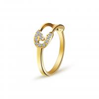 Rhinestone-Edelstahl -Finger-Ring, 304 Edelstahl, verschiedene Größen vorhanden & für Frau & mit Strass & hohl, keine, Größe:6-9, verkauft von PC