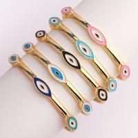 Evil Eye Jewelry Bracelet, Brass, 18K gold plated, for woman & enamel, more colors for choice, 59x7.50mm, Sold By PC