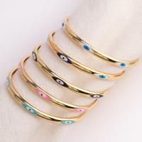 Evil Eye Jewelry Bracelet, Brass, 18K gold plated, Adjustable & for woman & enamel, more colors for choice, 59x4.80mm, Sold By PC