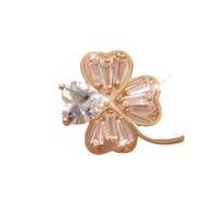 Cubic Zirconia Brooch Brass micro pave cubic zirconia & for woman golden nickel lead & cadmium free Sold By PC