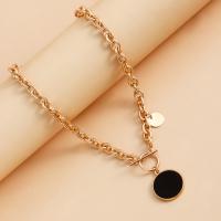 Acrylic Necklace Zinc Alloy with Acrylic gold color plated fashion jewelry & for woman golden 30mm Length 42 cm Sold By PC