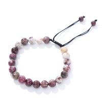 Gemstone Bracelets Plum Blossom Tourmaline with Knot Cord Round handmade fashion jewelry & for woman Length 18 cm Sold By PC