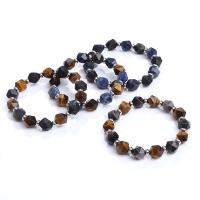 dragi kamen Narukvice, Prirodni kamen, modni nakit & za čovjeka & faceted, više boja za izbor, 12mm, Dužina 18 cm, Prodano By PC