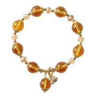 Bracelets quartz, perles de citrine, Placage, bijoux de mode & pour femme, Jaune, 8mmu30015x5.5mmu300110mm, Longueur:18 cm, Vendu par PC