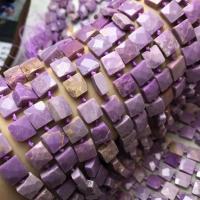 Gemstone Jewelry Beads, Natural Lepidolite, Square, DIY & faceted, purple, 10x10mm, Sold Per Approx 38 cm Strand