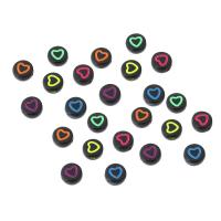 Perle acrylique, Plat rond, DIY & émail, plus de couleurs à choisir, 7x7x4mm, Trou:Environ 1mm, Vendu par sac