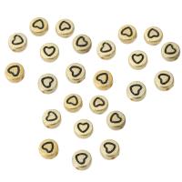 Acryl Schmuck Perlen, flache Runde, DIY & Emaille, goldfarben, 7x7x4mm, Bohrung:ca. 1mm, verkauft von Tasche