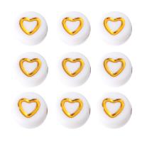 Acrylic Jewelry Beads Flat Round DIY & enamel white Approx 1mm Sold By Bag