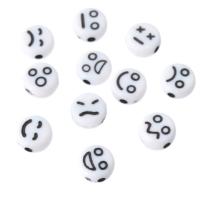Acryl Schmuck Perlen, flache Runde, DIY & verschiedene Muster für Wahl & Emaille, keine, 7x7x3.50mm, Bohrung:ca. 1mm, verkauft von Tasche