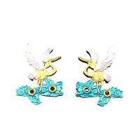 Hair Accessories DIY Findings Zinc Alloy Crane gold color plated & enamel mixed colors nickel lead & cadmium free Sold By PC
