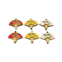 Tibetan Style Connector, Fan, gold color plated, DIY & enamel, more colors for choice, nickel, lead & cadmium free, 21x24mm, Sold By PC