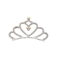 Hair Accessories DIY Findings Zinc Alloy Crown silver color plated with rhinestone silver color nickel lead & cadmium free Sold By PC