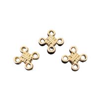 Tibetan Style Connector, Chinese Knot, gold color plated, DIY & 2/2 loop, more colors for choice, nickel, lead & cadmium free, 12x12mm, Sold By PC