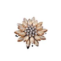 Flor para Decoración, aleación de zinc, chapado en color dorado, Bricolaje & con diamantes de imitación, libre de níquel, plomo & cadmio, 44x44mm, Vendido por UD