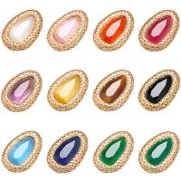 Brass Button Findings, Ellipse, gold color plated, DIY, more colors for choice, nickel, lead & cadmium free, 46x30mm, Sold By PC