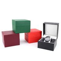 Boîte à bijoux montres, cuir PU, Carré, durable, plus de couleurs à choisir, 110x110x90mm, Vendu par PC