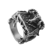Rozsdamentes acél Finger Ring, 316L rozsdamentes acél, csiszolt, divat ékszerek & különböző méretű a választás & az ember, ezüst, 21mm, Által értékesített PC