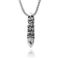 Титановые стали ожерелье, титан, полированный, Винтаж & разные стили для выбора & Мужский, серебряный, 35x9mm, длина:Приблизительно 23.62 дюймовый, продается PC