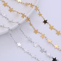 Stainless Steel Jewelry Necklace, 304 Stainless Steel, Star, Vacuum Ion Plating, fashion jewelry & for woman, more colors for choice, 7mm, Length:Approx 16.54 Inch, Sold By PC