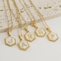 Shell Necklaces 304 Stainless Steel with Shell Hexagon 18K gold plated fashion jewelry & for woman golden 16mm Length Approx 17.72 Inch Sold By PC