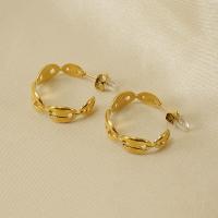 Roestvrij staal Stud Earrings, 304 roestvrij staal, 18K verguld, mode sieraden & voor vrouw, gouden, 23x8.50mm, Verkocht door pair