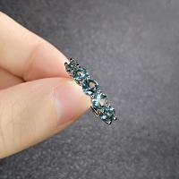 Vještački dijamant Ring Finger, Mesing, Geometrijski uzorak, platine pozlaćen, prilagodljiv & za žene & s Rhinestone, nikal, olovo i kadmij besplatno, Veličina:6-8, Prodano By PC