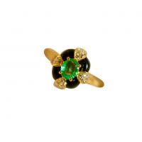 Vještački dijamant Ring Finger, Mesing, Geometrijski uzorak, zlatna boja pozlaćen, prilagodljiv & za žene & epoksi naljepnica & s Rhinestone, nikal, olovo i kadmij besplatno, Veličina:6-8, Prodano By PC