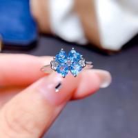 Vještački dijamant Ring Finger, Mesing, Cvijet, platine pozlaćen, prilagodljiv & za žene & s Rhinestone, nikal, olovo i kadmij besplatno, Veličina:6-8, Prodano By PC