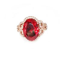 Rhinestone палец кольцо, Латунь, с Кристаллы, Геометрический узор, плакированный цветом розового золота, регулируемый & Женский & со стразами, размер:6-8, продается PC
