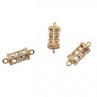 Cubic Zirconia Micro Pave Brass Connector, KC gold color plated, micro pave cubic zirconia, 6x10mm, 10PCs/Lot, Sold By Lot