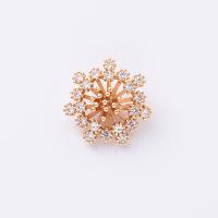 Cubic Zirconia Micro Pave Brass Pendant Flower KC gold color plated micro pave cubic zirconia Sold By Lot
