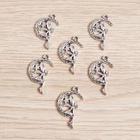 Zinc Alloy Moon Pendants silver color plated DIY nickel lead & cadmium free Sold By Lot