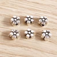 Tibetan Style Flower Beads, Plum Blossom, antique silver color plated, DIY, nickel, lead & cadmium free, 6x6mm, 10Bags/Lot, Sold By Lot