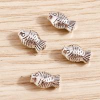 Tibetan Style Animal Pendants, Fish, silver color plated, DIY, nickel, lead & cadmium free, 5x9mm, 10Bags/Lot, Sold By Lot
