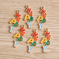 Tibetan Style Alphabet and number Pendants, Alphabet Letter, DIY & enamel, multi-colored, nickel, lead & cadmium free, 29x11mm, 10Bags/Lot, Sold By Lot