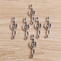 Zinc Alloy Connector Music Note antique silver color plated DIY & hollow nickel lead & cadmium free Sold By Lot