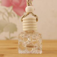 Glas Wish Bottle, med træ kasket, Perfume Bottle, Mini, 31x31mm,47mm, Længde Ca. 20 cm, Solgt af PC