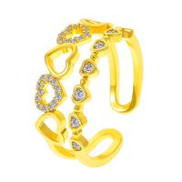 Cubique anneau en laiton Circonia Micro Pave, Placage, bijoux de mode & pavé de micro zircon & pour femme, plus de couleurs à choisir, 17mm, Vendu par PC