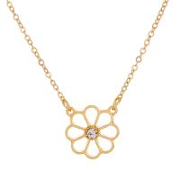 Zinc Alloy Jewelry Necklace gold color plated fashion jewelry & for woman & with rhinestone golden Sold By PC