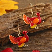 Zinc Alloy Drop Earrings gold color plated fashion jewelry & for woman & enamel multi-colored Sold By Pair