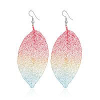 Zinc Alloy Drop Earrings Leaf painted fashion jewelry & for woman multi-colored Sold By Pair