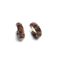 Fluffy Pom Pom Earrings Velveteen with Zinc Alloy fashion jewelry & for woman Sold By Pair