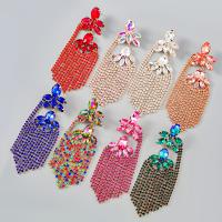 Mode-Fringe-Ohrringe, Zinklegierung, goldfarben plattiert, Modeschmuck & für Frau & mit Strass, keine, 102x38mm, verkauft von Paar
