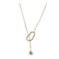 Zinklegierung Schmuck Halskette, plattiert, Modeschmuck & für Frau, goldfarben, 7mm, Länge:65 cm, verkauft von PC