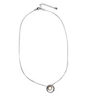 Zinklegierung Schmuck Halskette, mit Messing, mit Verlängerungskettchen von 5, plattiert, Modeschmuck & für Frau, Silberfarbe, 15mm, Länge:39 cm, verkauft von PC