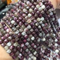 Gemstone Jewelry Beads Plum Blossom Tourmaline Square polished Star Cut Faceted & DIY 5-6mm Length 38 cm Sold By PC