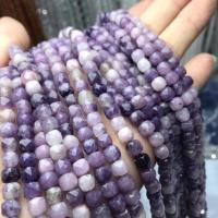 Gemstone Jewelry Beads, Kunzite, Square, polished, Star Cut Faceted & DIY, purple, 5-6mm, Length:38 cm, Sold By PC