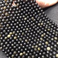Бусины из поделочных камней, Золото Obsidian, полированный, DIY, 6-6.5mm, длина:38 см, продается PC